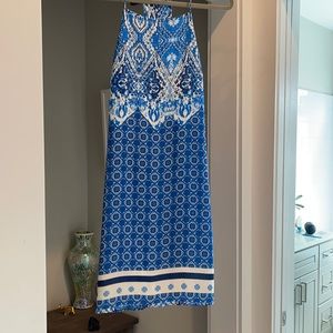 Blue and White shift dress